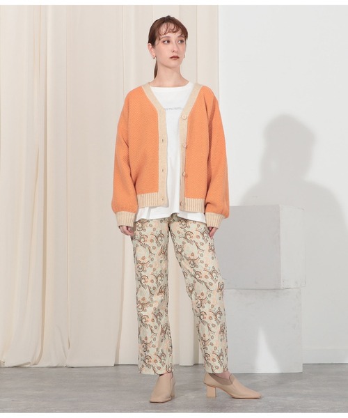 Settimissimo（セッティミッシモ）の「アルパカタッチ配色ニットカーディガン（カーディガン/ボレロ・レディース・オレンジ/ネイビー・FREE）」の10枚目の写真