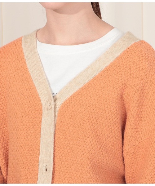 Settimissimo（セッティミッシモ）の「アルパカタッチ配色ニットカーディガン（カーディガン/ボレロ・レディース・オレンジ/ネイビー・FREE）」の11枚目の写真