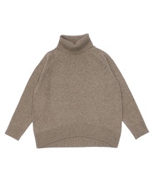 ラムウール混 オフタートルニットプルオーバー
