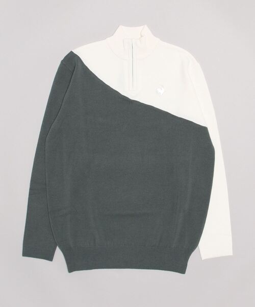 【RIJOUME/リジューム】カラーブロックハーフジップセーター 手洗い可能 セーター ニット 防寒 ゴルフウエア メンズ スポーツ
