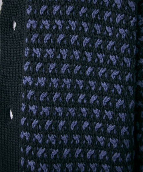 PUBLIC TOKYO（パブリックトウキョウ）の「バーズアイビッグニットブルゾン（ブルゾン・メンズ・グレー/ネイビー・FREE）」の11枚目の写真