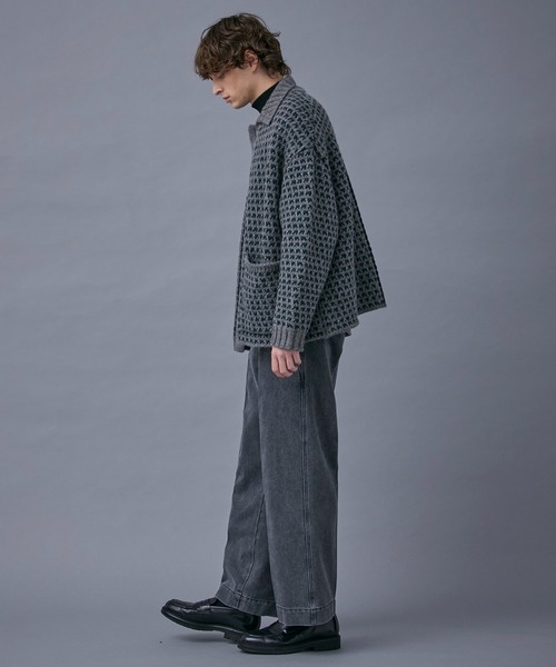 PUBLIC TOKYO（パブリックトウキョウ）の「バーズアイビッグニットブルゾン（ブルゾン・メンズ・グレー/ネイビー・FREE）」の21枚目の写真