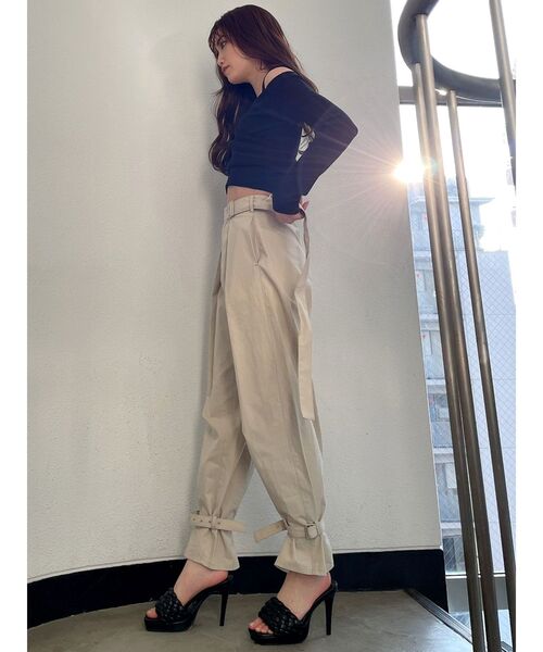 GYDA（ジェイダ）の「2WAYカシュクールデザイン オフショルトップス（Tシャツ/カットソー・レディース・グリーン/ブラック/オフホワイト・FREE）」の9枚目の写真