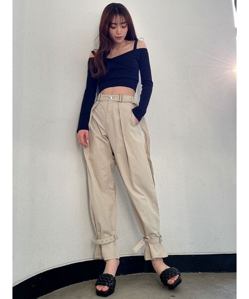 GYDA（ジェイダ）の「2WAYカシュクールデザイン オフショルトップス（Tシャツ/カットソー・レディース・グリーン/ブラック/オフホワイト・FREE）」の19枚目の写真