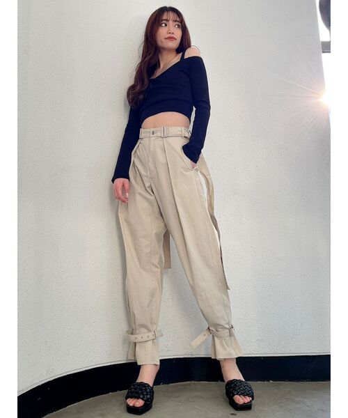 GYDA（ジェイダ）の「2WAYカシュクールデザイン オフショルトップス（Tシャツ/カットソー・レディース・グリーン/ブラック/オフホワイト・FREE）」の20枚目の写真