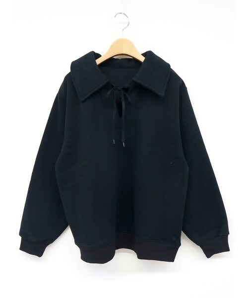 HEILIS（ヘイリス）の「《kaoru select》リボンカラースウェット / リボンカラー 裏起毛スウェット 裏起毛（スウェット・レディース・ブラック/アイボリー・FREE）」の14枚目の写真