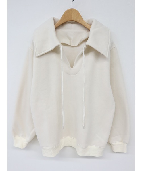 HEILIS（ヘイリス）の「《kaoru select》リボンカラースウェット / リボンカラー 裏起毛スウェット 裏起毛（スウェット・レディース・ブラック/アイボリー・FREE）」の20枚目の写真
