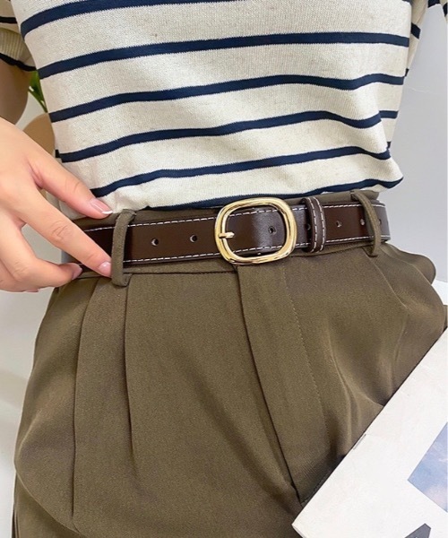 Burner(バーナー)の「【OKUOKU 0909】ステッチ デザイン ベルト oku-belt-646623848713-33(ベルト・レディース・A/B・FREE)」の2枚目の写真