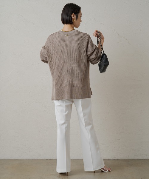 LOUNGEDRESS(ラウンジドレス)の「フレアスラックス(スラックス・レディース・オフホワイト/ネイビー・SMALL/MEDIUM)」の16枚目の写真