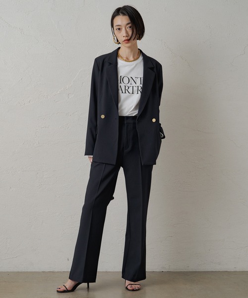 LOUNGEDRESS(ラウンジドレス)の「フレアスラックス(スラックス・レディース・オフホワイト/ネイビー・SMALL/MEDIUM)」の13枚目の写真