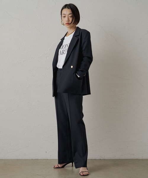 LOUNGEDRESS(ラウンジドレス)の「フレアスラックス(スラックス・レディース・オフホワイト/ネイビー・SMALL/MEDIUM)」の10枚目の写真