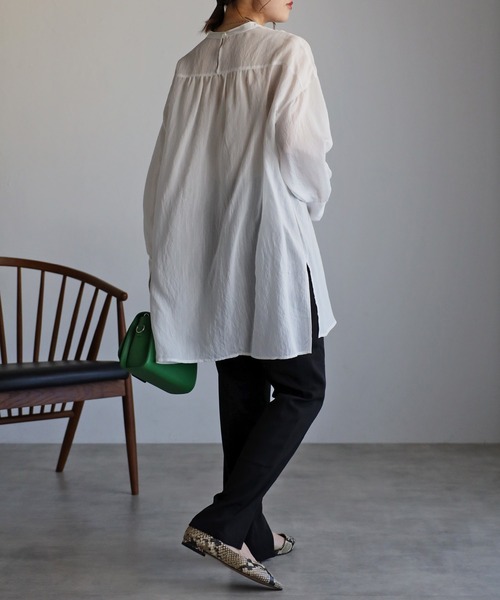 Bonjour Sagan（ボンジュールサガン）の「ヨークシアーチュニック（チュニック・レディース・ライトグリーン/オフホワイト/ブラック・FREE）」の8枚目の写真