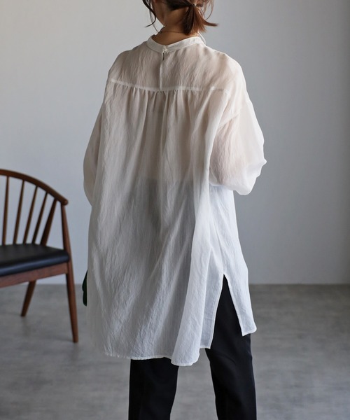 Bonjour Sagan（ボンジュールサガン）の「ヨークシアーチュニック（チュニック・レディース・ライトグリーン/オフホワイト/ブラック・FREE）」の9枚目の写真