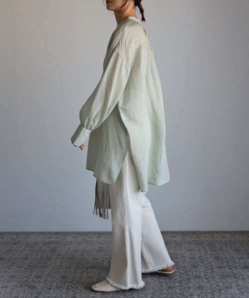 Bonjour Sagan（ボンジュールサガン）の「ヨークシアーチュニック（チュニック・レディース・ライトグリーン/オフホワイト/ブラック・FREE）」の18枚目の写真