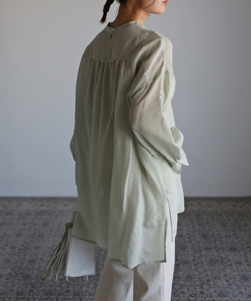 Bonjour Sagan（ボンジュールサガン）の「ヨークシアーチュニック（チュニック・レディース・ライトグリーン/オフホワイト/ブラック・FREE）」の19枚目の写真