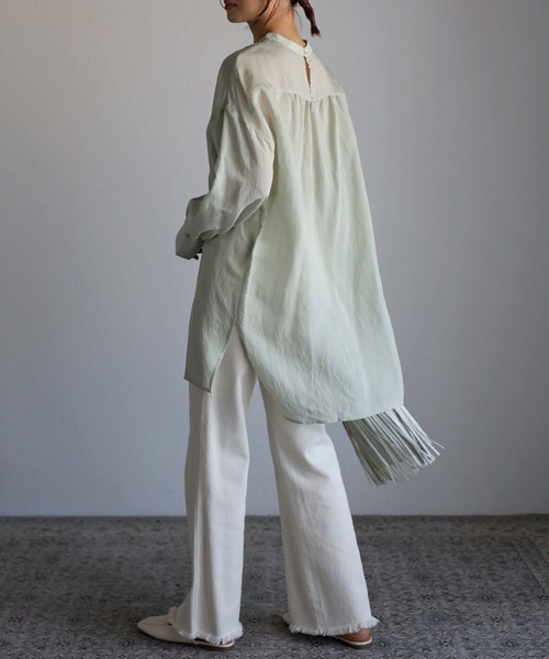 Bonjour Sagan（ボンジュールサガン）の「ヨークシアーチュニック（チュニック・レディース・ライトグリーン/オフホワイト/ブラック・FREE）」の20枚目の写真