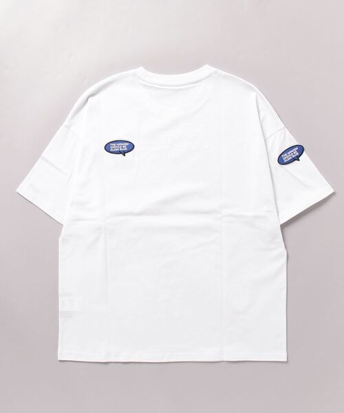 HIPANDA(ハイパンダ)の「HIPANDA ハイパンダ メンズ ワンポイント刺繍 ビッグシルエット Tシャツ(Tシャツ/カットソー・メンズ・ホワイト/ブルー/ブラック・X-LARGE/XX-LARGE/MEDIUM/SMALL/LARGE)」の7枚目の写真