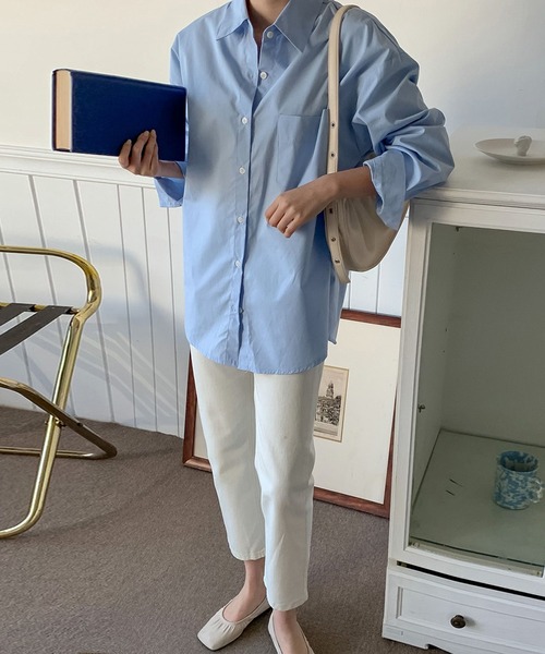 fd style(エフディ スタイル)の「後ろボタン オーバーサイズ シャツ(シャツ/ブラウス・レディース・LT.Blue/White・FREE)」の3枚目の写真