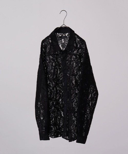 CIAO（チャオ）の「ciao レースシアーシャツ　長袖（シャツ/ブラウス・メンズ・ブラック/ブラック系その他/ホワイト系その他/ホワイト・M/L）」の3枚目の写真