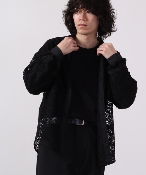 CIAO（チャオ）の「ciao レースシアーシャツ　長袖（シャツ/ブラウス・メンズ・ブラック/ブラック系その他/ホワイト系その他/ホワイト・M/L）」の11枚目の写真