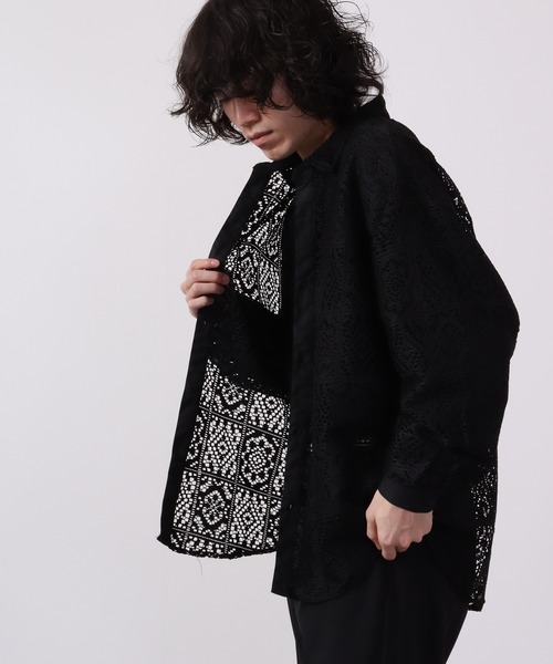 CIAO（チャオ）の「ciao レースシアーシャツ　長袖（シャツ/ブラウス・メンズ・ブラック/ブラック系その他/ホワイト系その他/ホワイト・M/L）」の14枚目の写真