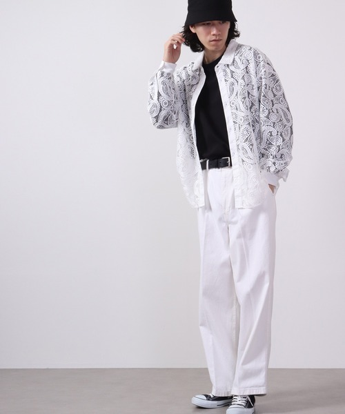 CIAO（チャオ）の「ciao レースシアーシャツ　長袖（シャツ/ブラウス・メンズ・ブラック/ブラック系その他/ホワイト系その他/ホワイト・M/L）」の15枚目の写真