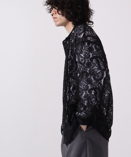 CIAO（チャオ）の「ciao レースシアーシャツ　長袖（シャツ/ブラウス・メンズ・ブラック/ブラック系その他/ホワイト系その他/ホワイト・M/L）」の16枚目の写真