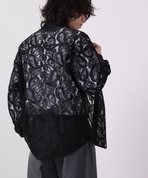 CIAO（チャオ）の「ciao レースシアーシャツ　長袖（シャツ/ブラウス・メンズ・ブラック/ブラック系その他/ホワイト系その他/ホワイト・M/L）」の13枚目の写真