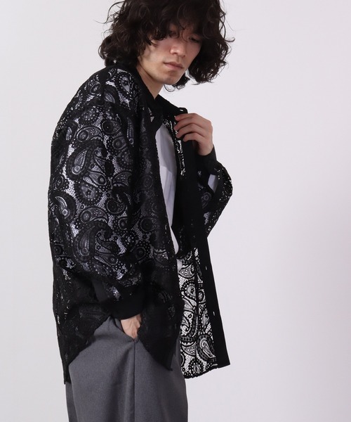 CIAO（チャオ）の「ciao レースシアーシャツ　長袖（シャツ/ブラウス・メンズ・ブラック/ブラック系その他/ホワイト系その他/ホワイト・M/L）」の10枚目の写真