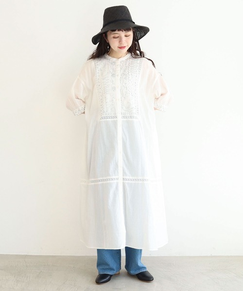 latelier du savon ひとふでコード刺繍ワンピース l'atelier du savon（アトリエドサボン）の「○C/ひとふでコード刺繍