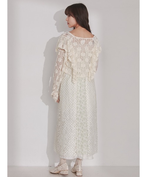 merry jenny(メリージェニー)の「flower × check キャミワンピース(ワンピース・レディース・グリーン/イエロー・FREE)」の5枚目の写真