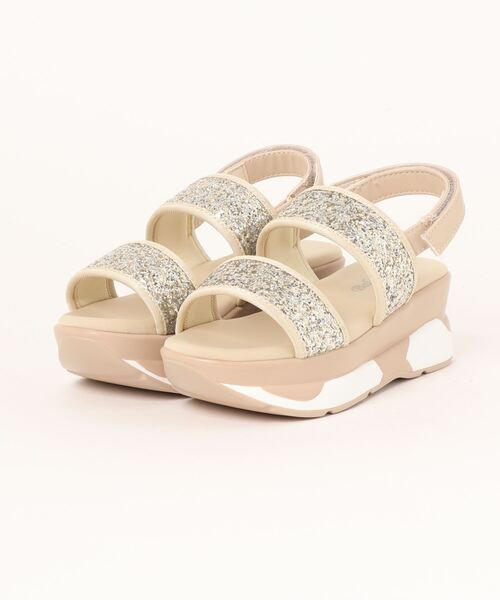 Balancoire（ブランコアール）の「グリッターダブルベルトスポーツサンダル（サンダル・レディース・ブラック/シルバー/ゴールド・M/L/S/LL）」の9枚目の写真