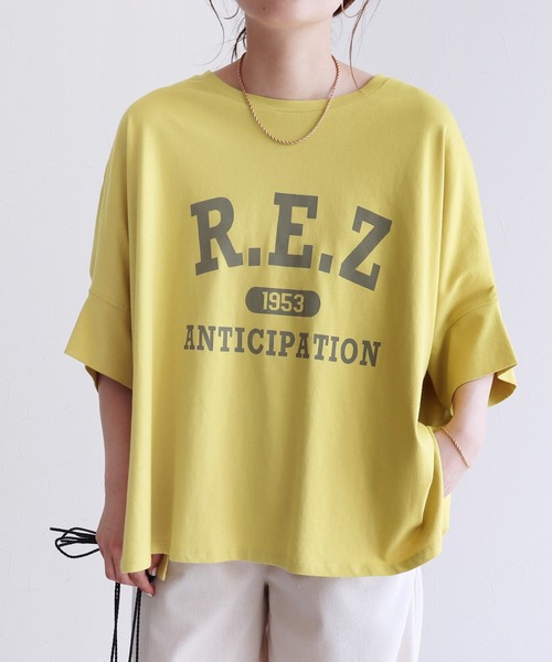 reca(レカ)の「ドルマンロゴカットソー(Tシャツ/カットソー・レディース・オフホワイト/イエロー/ブラック/グレイッシュベージュ・M)」の4枚目の写真