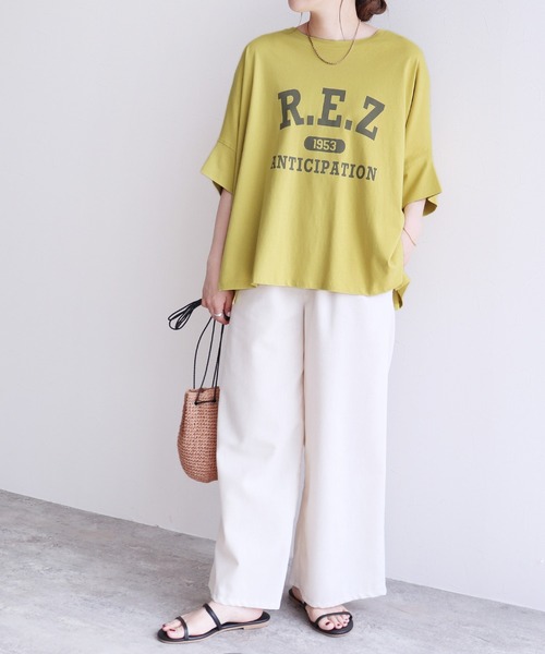 reca(レカ)の「ドルマンロゴカットソー(Tシャツ/カットソー・レディース・オフホワイト/イエロー/ブラック/グレイッシュベージュ・M)」の20枚目の写真