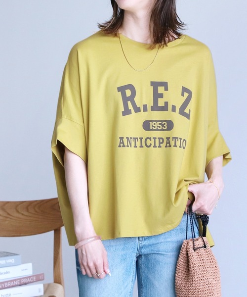 reca(レカ)の「ドルマンロゴカットソー(Tシャツ/カットソー・レディース・オフホワイト/イエロー/ブラック/グレイッシュベージュ・M)」の17枚目の写真