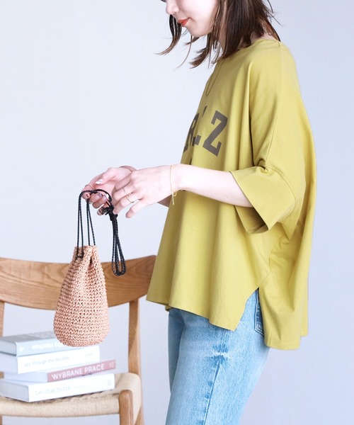 reca(レカ)の「ドルマンロゴカットソー(Tシャツ/カットソー・レディース・オフホワイト/イエロー/ブラック/グレイッシュベージュ・M)」の18枚目の写真