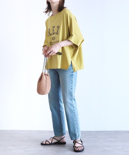 reca(レカ)の「ドルマンロゴカットソー(Tシャツ/カットソー・レディース・オフホワイト/イエロー/ブラック/グレイッシュベージュ・M)」の19枚目の写真