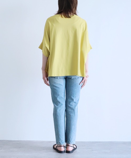 reca(レカ)の「ドルマンロゴカットソー(Tシャツ/カットソー・レディース・オフホワイト/イエロー/ブラック/グレイッシュベージュ・M)」の8枚目の写真