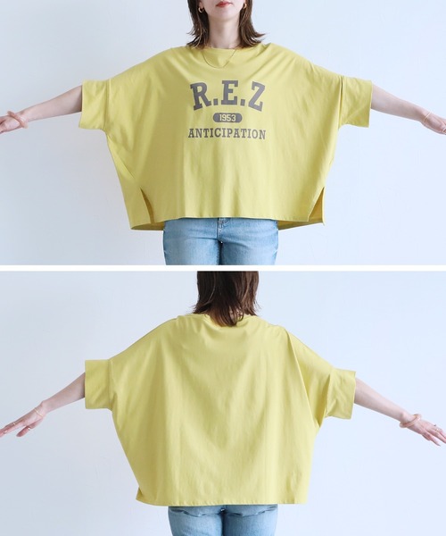 reca(レカ)の「ドルマンロゴカットソー(Tシャツ/カットソー・レディース・オフホワイト/イエロー/ブラック/グレイッシュベージュ・M)」の9枚目の写真