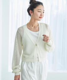 coen | Vネックメッシュカーディガン(カーディガン/ボレロ)