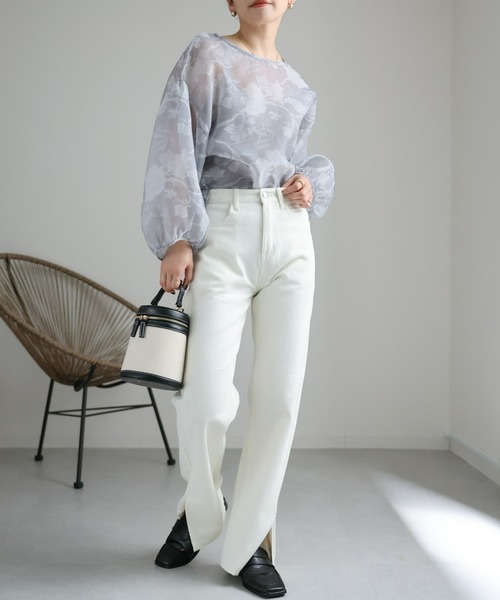 22SS MURRAL Framed flower top ブラウス Tシャツ Murral framed flower トップスミューラルレース
