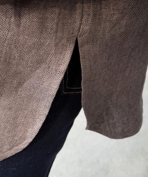 LAULEN（ローレン）の「Linen shirt jacket（テーラードジャケット・レディース・ブラウン/ベージュ・FREE）」の17枚目の写真