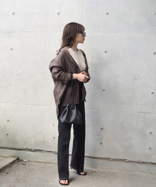 LAULEN（ローレン）の「Linen shirt jacket（テーラードジャケット・レディース・ブラウン/ベージュ・FREE）」の20枚目の写真