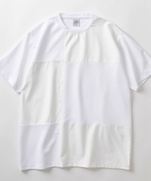 make a ray!（メイク ア レイ！）の「異素材 パネルデザインミックス 半袖カットソー/布帛異素材 切り替え Tシャツ/ビッグシルエット（Tシャツ/カットソー・メンズ）」