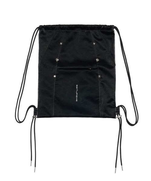 SETUPEXE（セットアップイーエックスイー）の「【SETUP‐EXE / セットアップエグゼ】Wrinkle leather star stud Gym sack / フェイクレザー ナップサック（バックパック/リュック・レディース・オフホワイト/ブラック・ONE SIZE）」の15枚目の写真