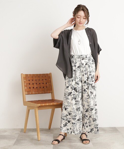 DRESKIP（ドレスキップ）の「◆【大人の抜け感】シアースラブバンドカラーシャツ（シャツ/ブラウス・レディース・ライトベージュ/グレー系その他/オレンジ/ライトグリーン・00）」の5枚目の写真