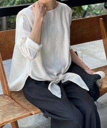 BEARDSLEY | 前結びリネンチュニックブラウス(シャツ/ブラウス)