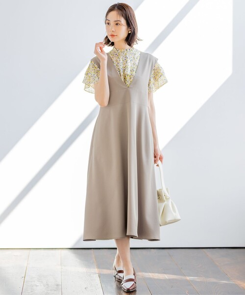 組曲(クミキョク)の「【WEB限定・シワになりにくい】ジェシーツイル ジャンパースカート(ワンピース・レディース・ブラウン系/ブラック系・S2)」の14枚目の写真