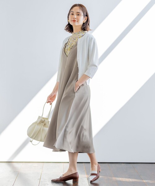 組曲(クミキョク)の「【WEB限定・シワになりにくい】ジェシーツイル ジャンパースカート(ワンピース・レディース・ブラウン系/ブラック系・S2)」の15枚目の写真