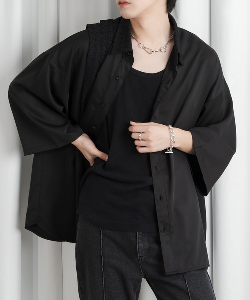 Adoon plain（アドーンプレーン）の「【Adoon plain 】レースボウタイシャツ（シャツ/ブラウス・メンズ・ブラック/ブルー・MEDIUM/LARGE）」の20枚目の写真